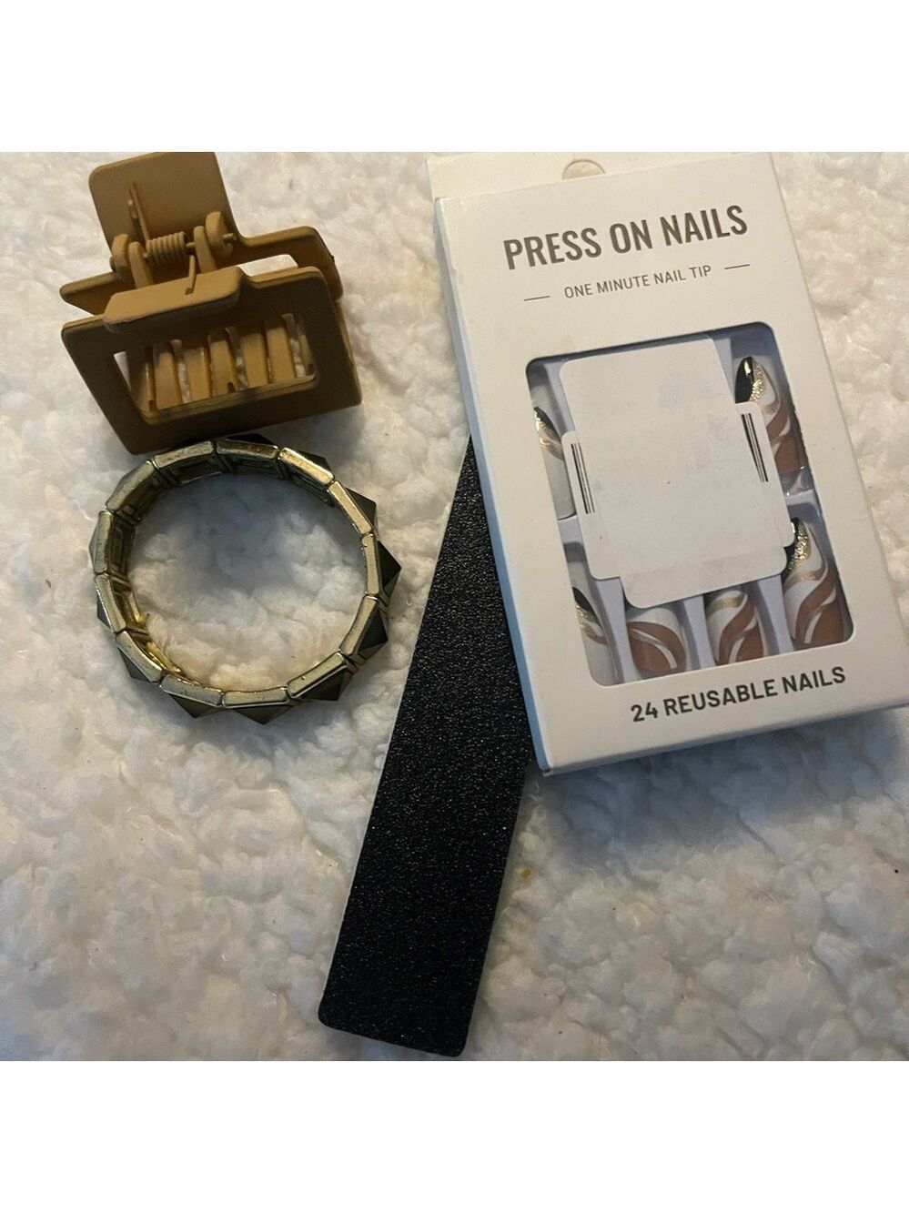 Gold and Black Press On Nails Set